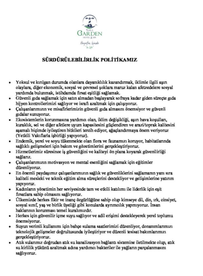 SÜRDÜRÜLEBİLİRLİK POLİTİKASI